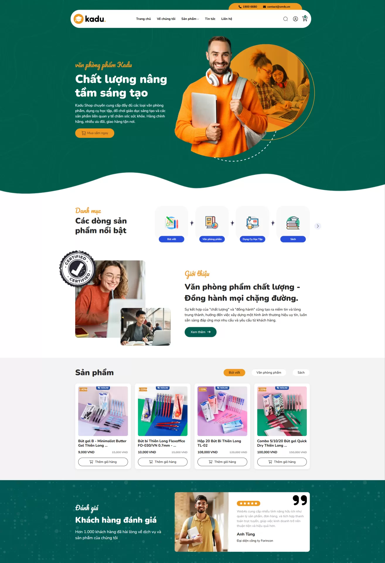 Mẫu Website Văn phòng phẩm 06